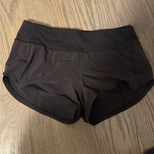 Lululemon 2.5" low rise speed up shorts! Worn once! Size 4!